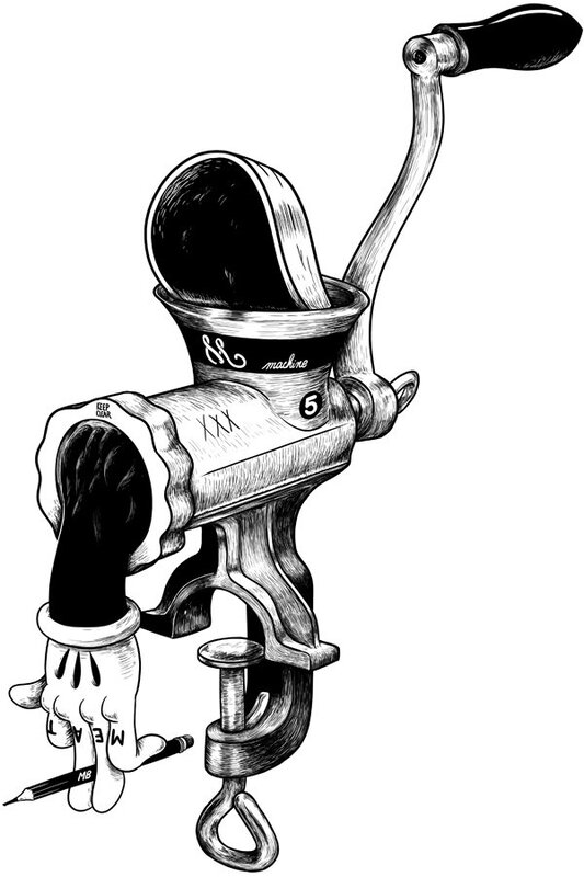 meat grinder with hand