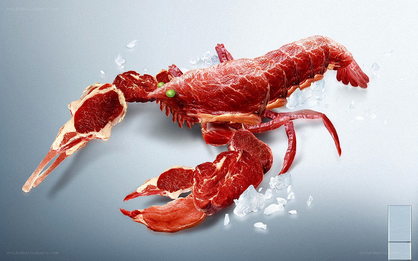 Meat lobster sculpture