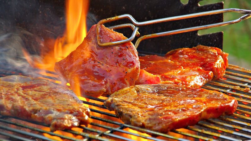 Meat on Grill