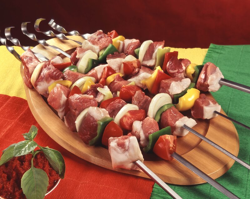 Meat Skewers on a Platter
