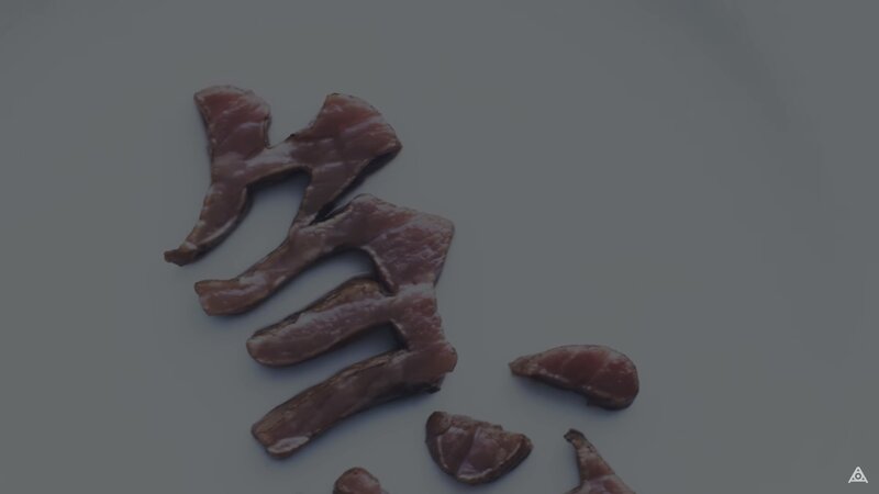 Meat Slices Forming Characters