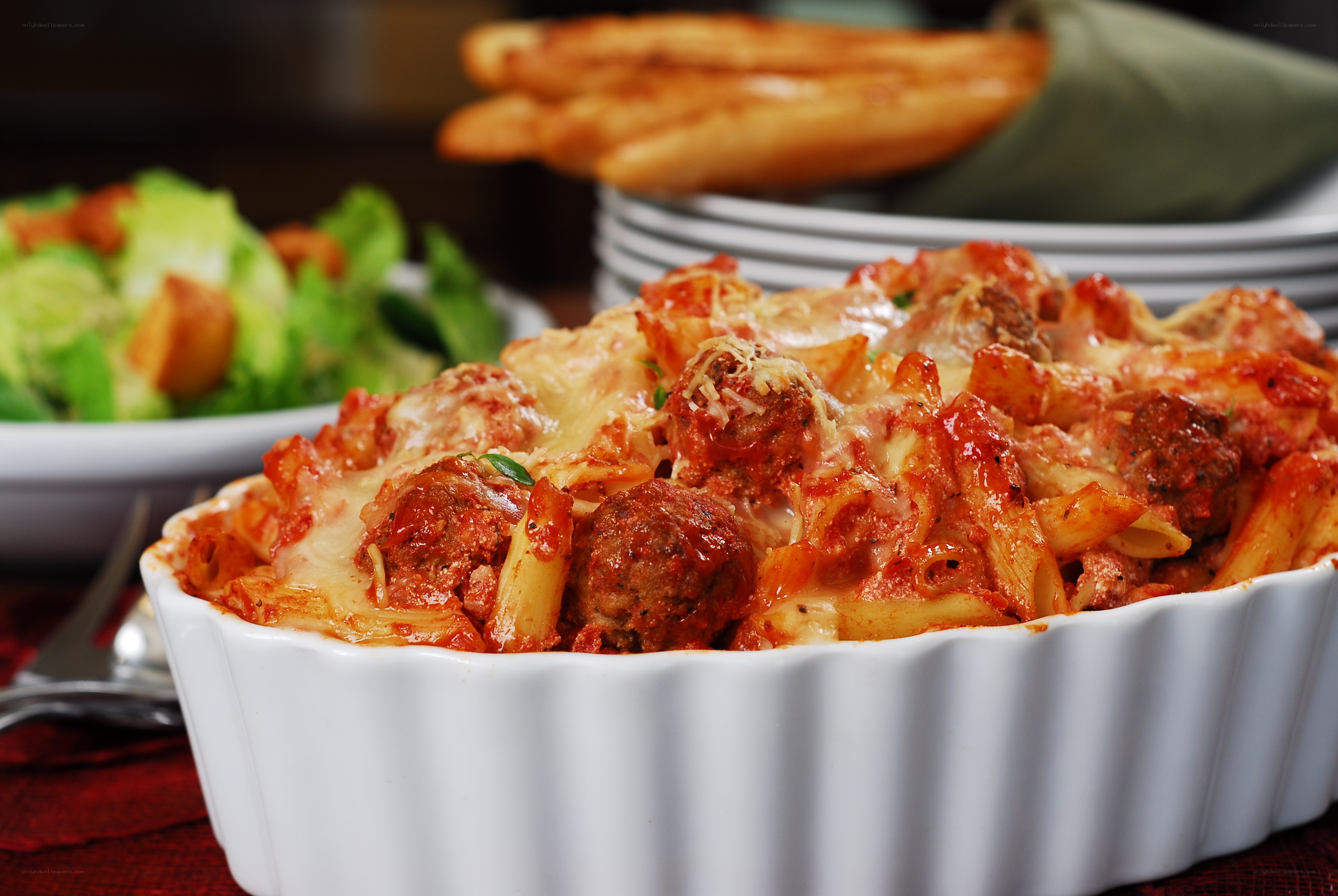 Meatball pasta bake
