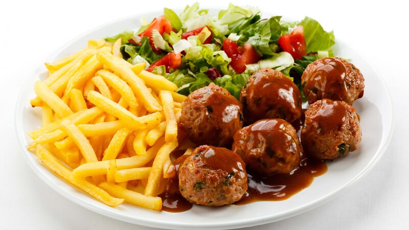 Meatballs with Fries — Yellow