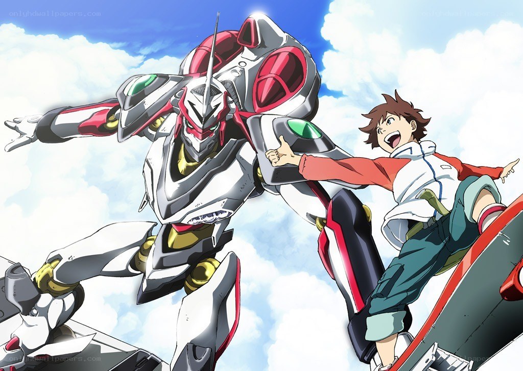 mech and pilot in sky