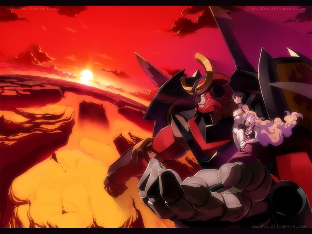 mech and pilots at sunset