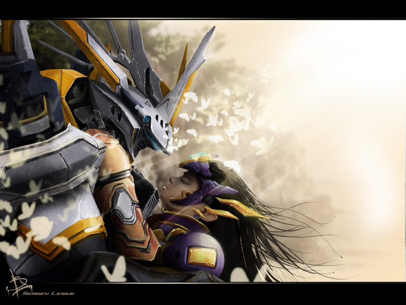 mech and woman in sunlight
