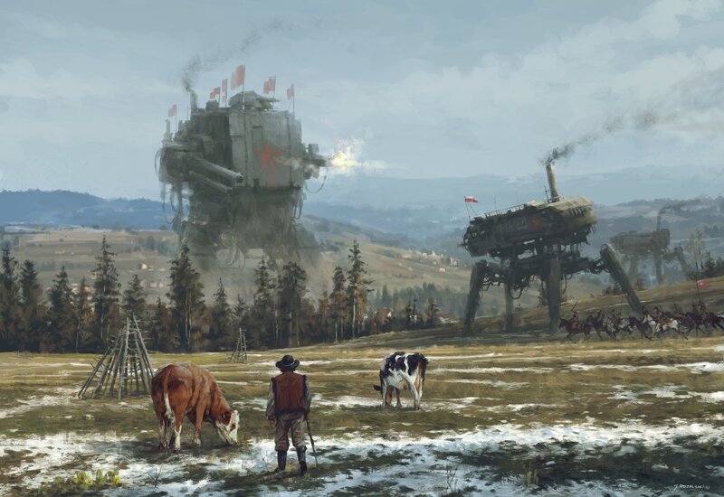 Mech Battle in Field