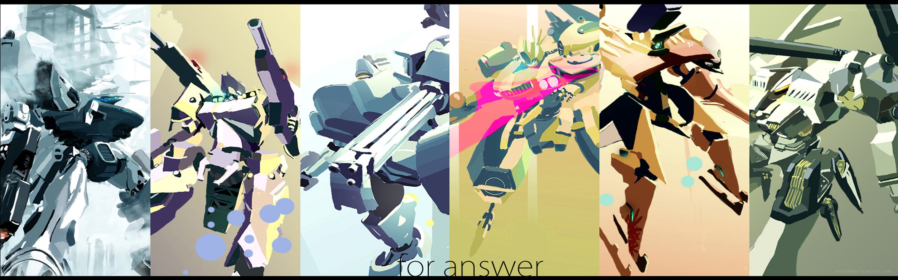 mech combat collage