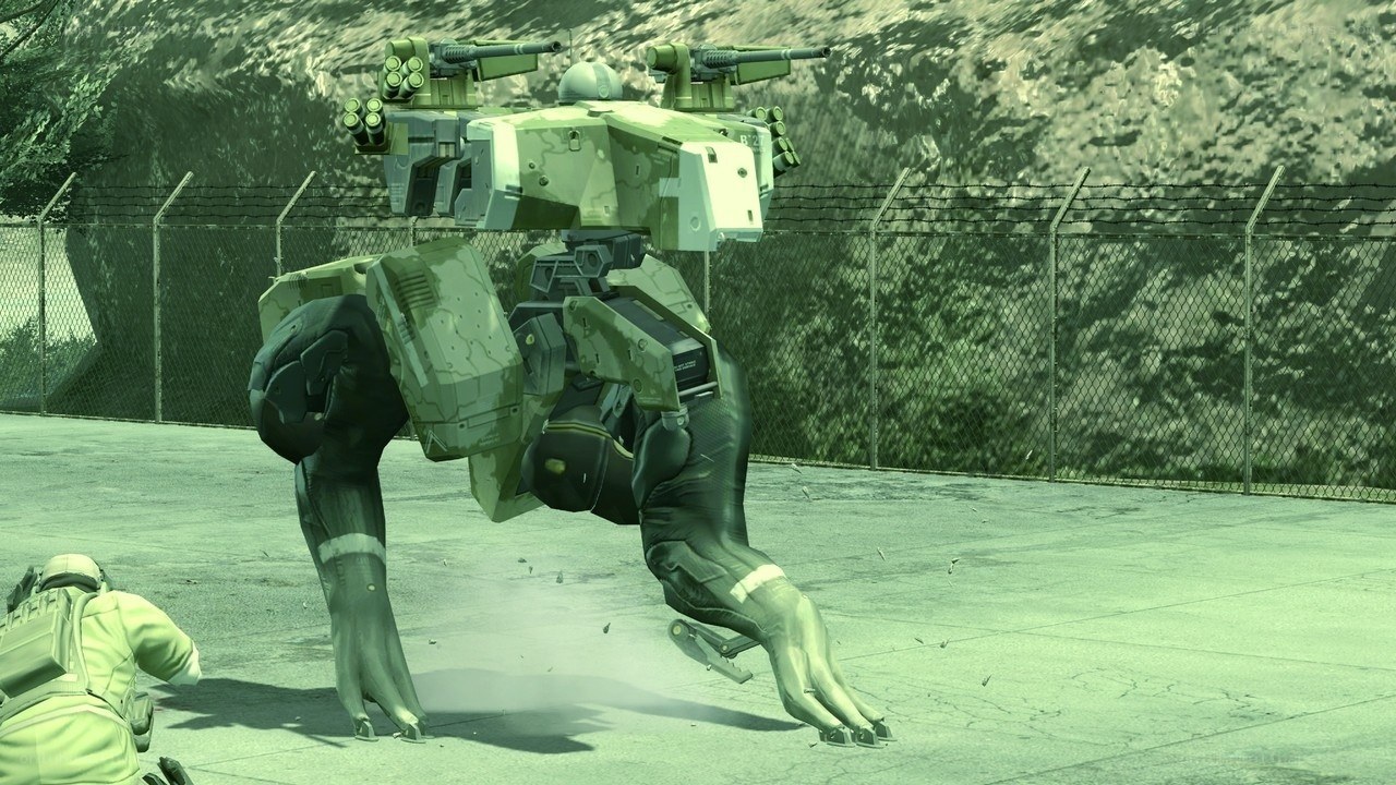 Mech combat in a military zone