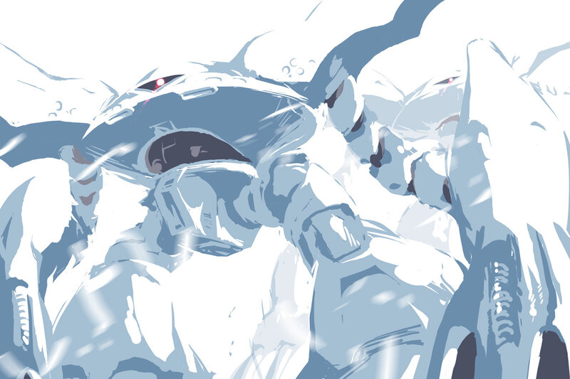 mech combat in snow