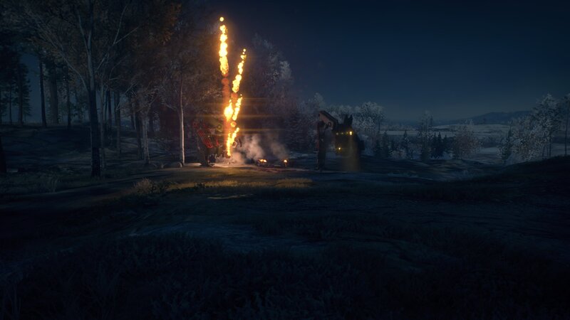 Mech Explosions in Forest