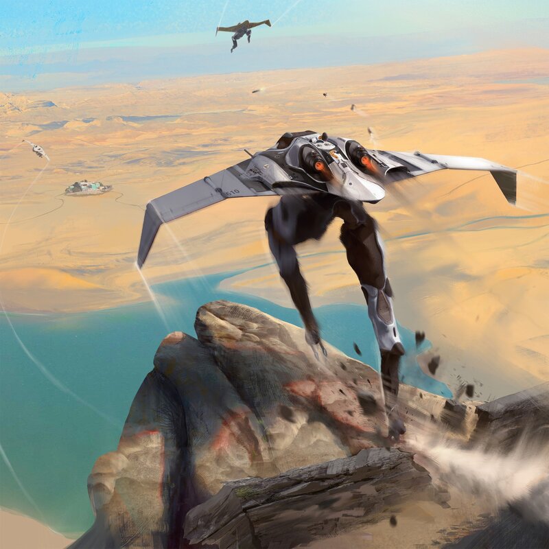 Mech Fighter Jet — Brown