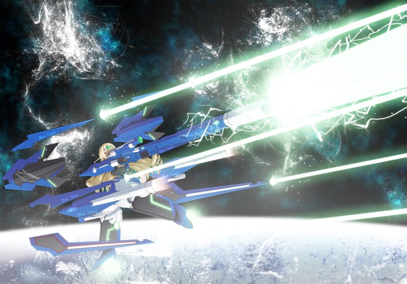 mech firing energy beams