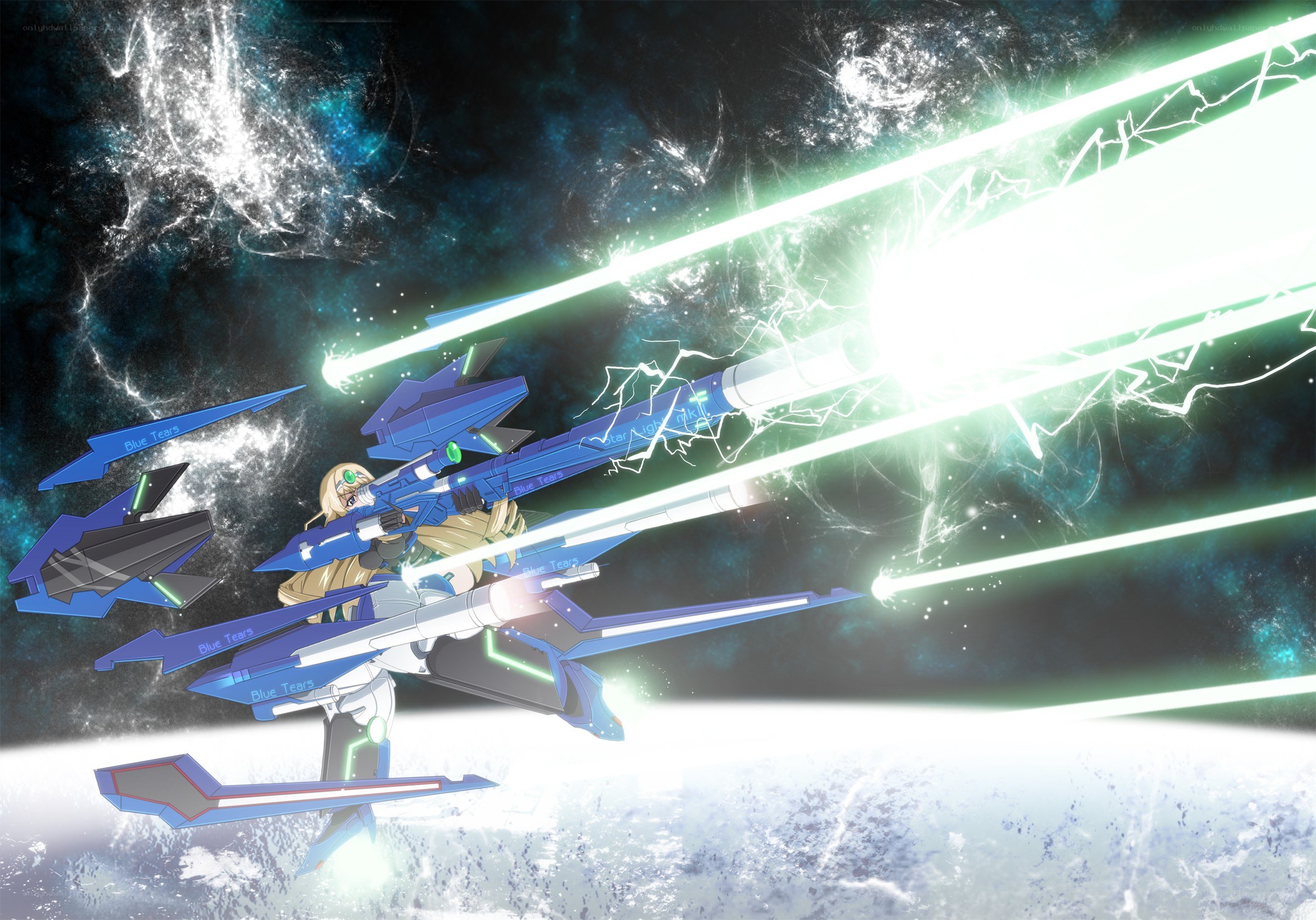 mech firing energy beams