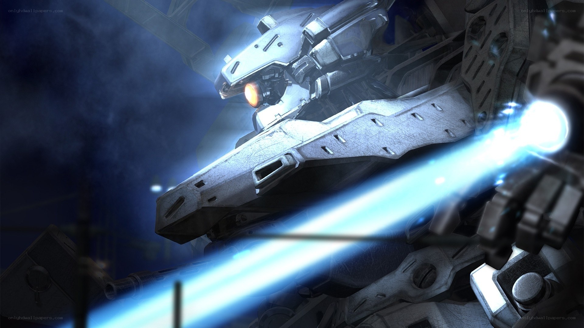 mech firing energy weapon