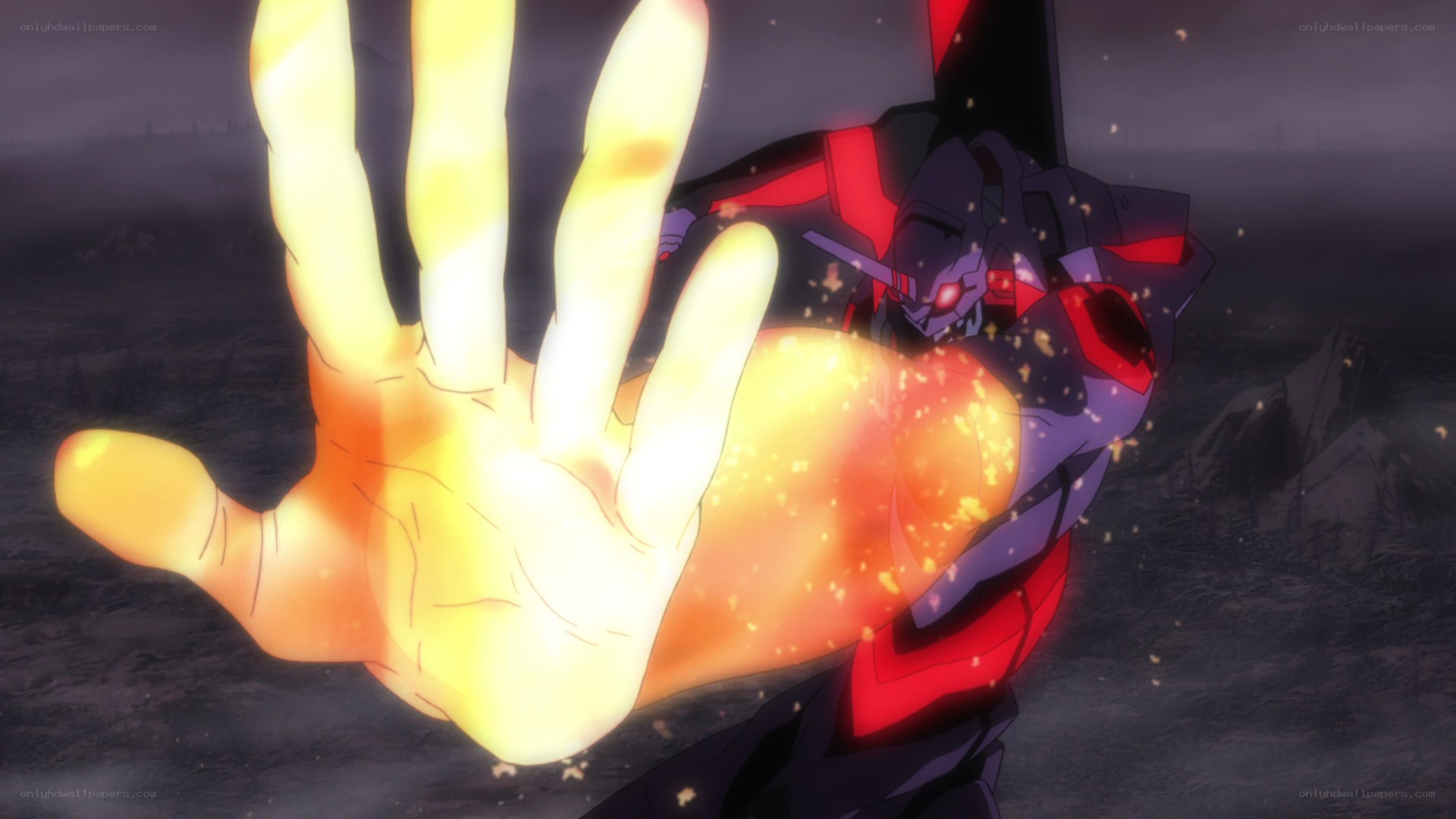 mech hand glowing with energy