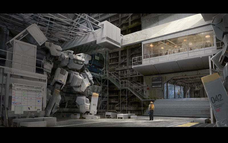 Mech hangar interior