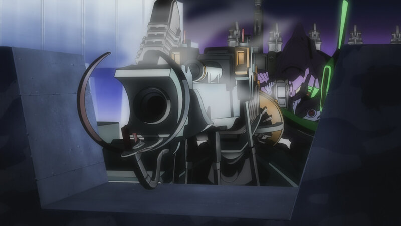 mech in a dark corridor