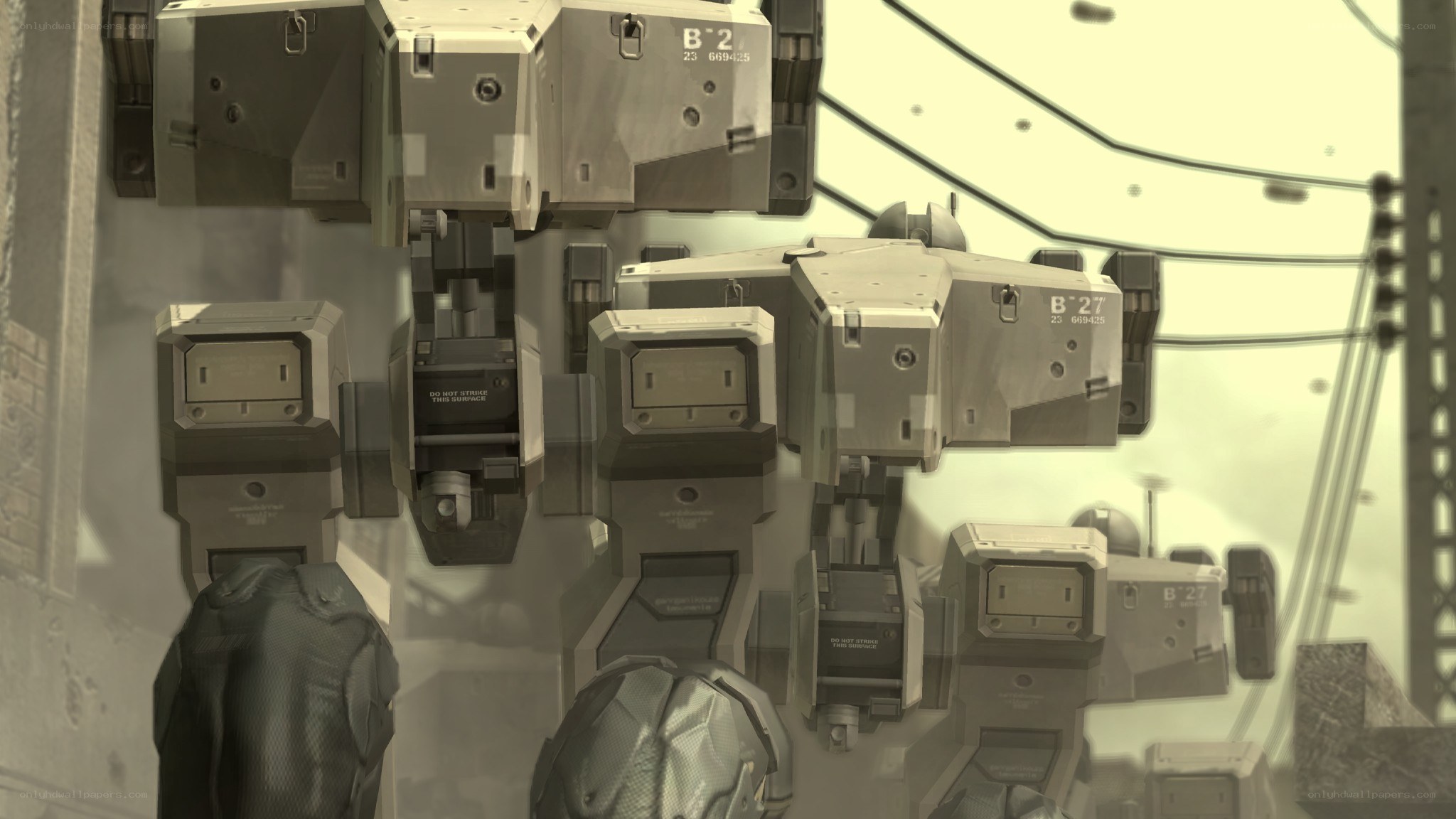 mech in a dusty environment