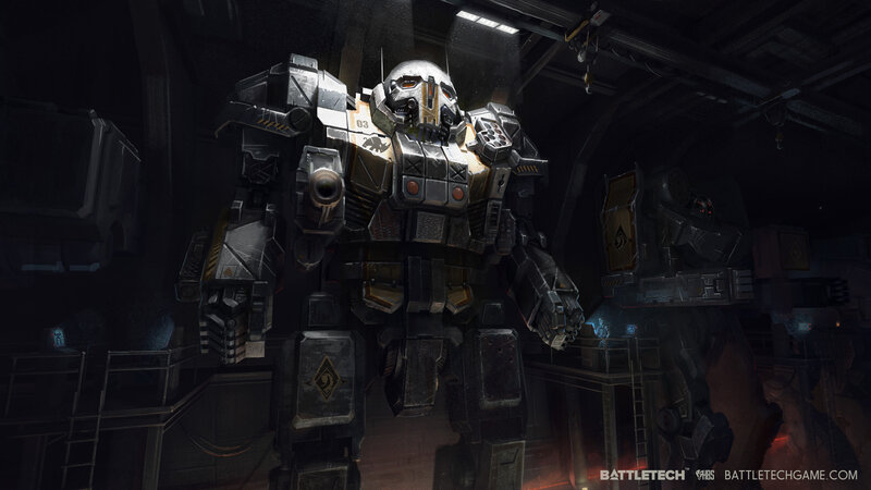Mech in a Hangar