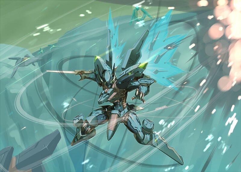 mech in combat action