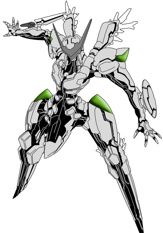 Mech in Combat Pose — Gray, Aggressive