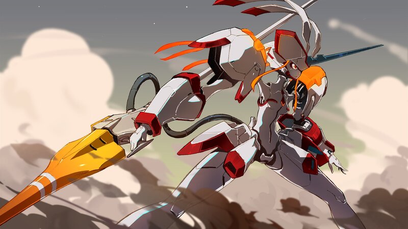 Mech in Combat Pose — Gray, Dramatic