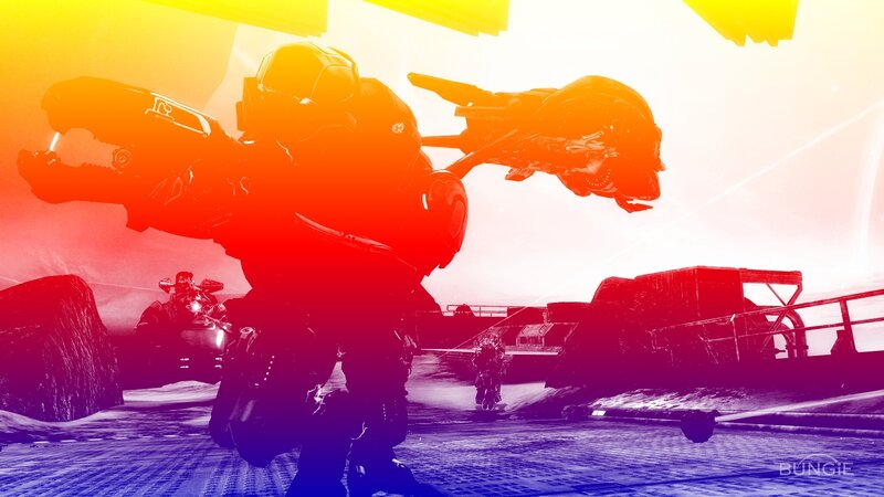 Mech in Combat Stance — Red