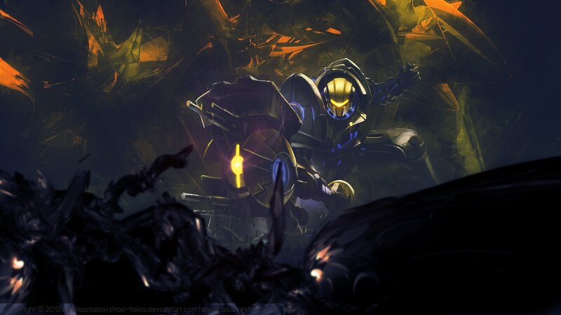 Mech in Dark Environment