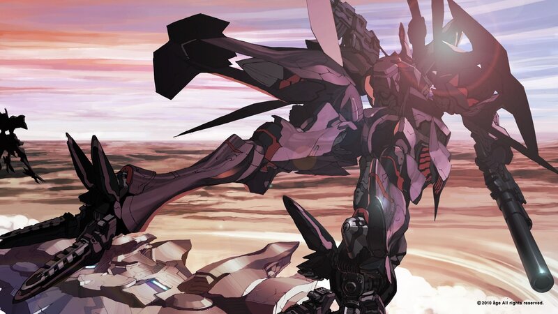 mech in desert at sunset