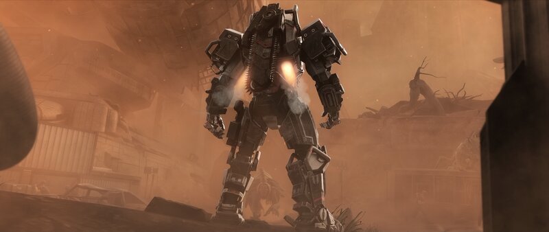 Mech in Desert Ruins