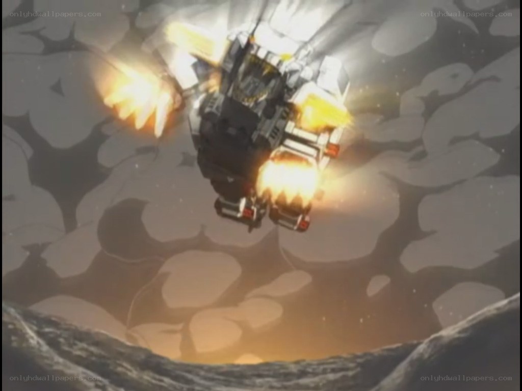 mech in fiery descent