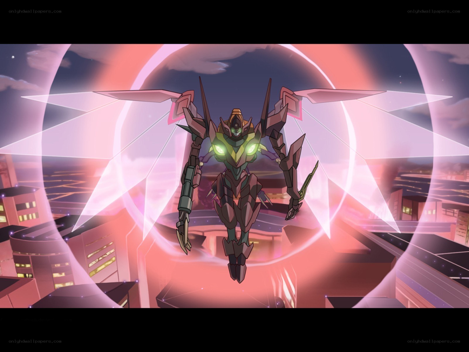 mech in glowing portal