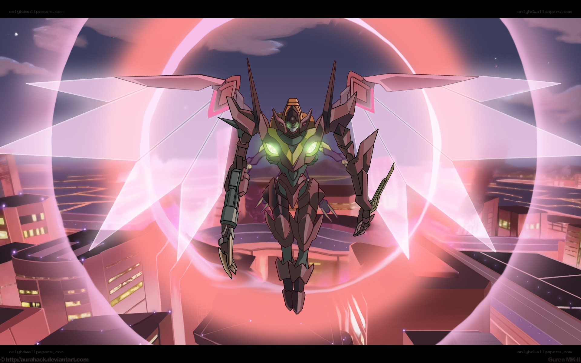 mech in glowing portal