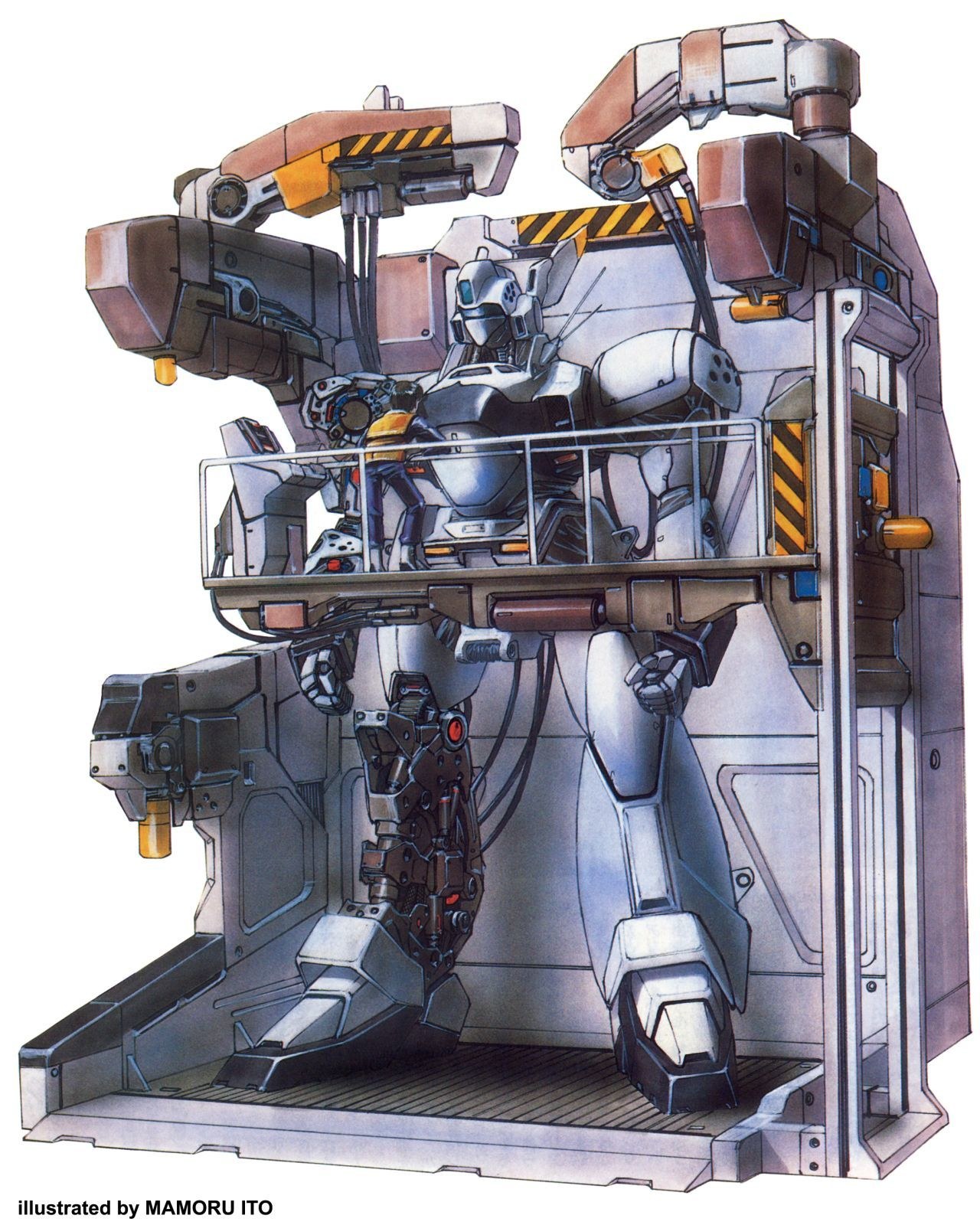 mech in maintenance bay