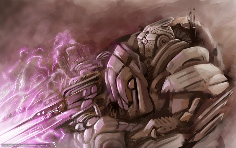 mech in purple storm