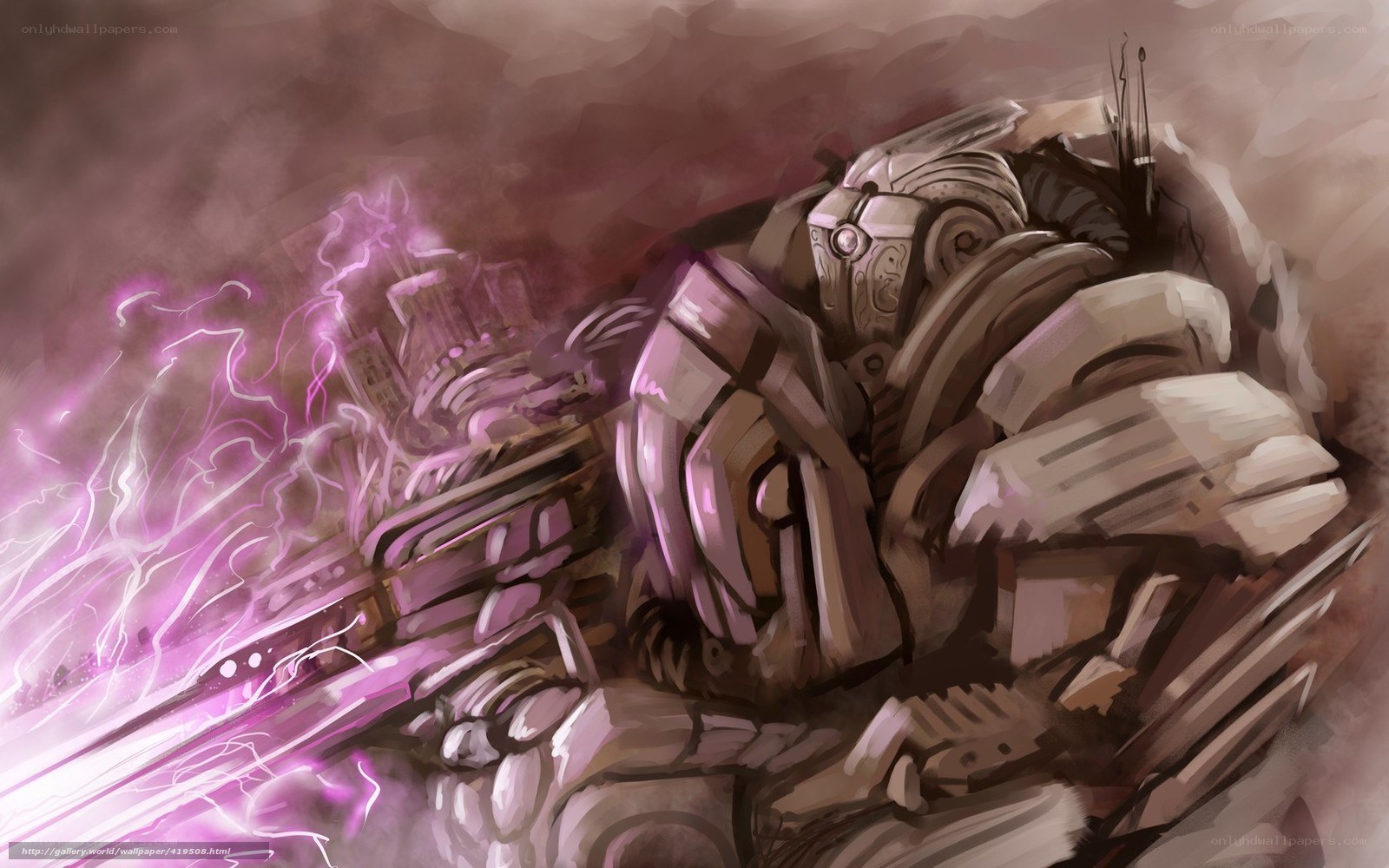 mech in purple storm