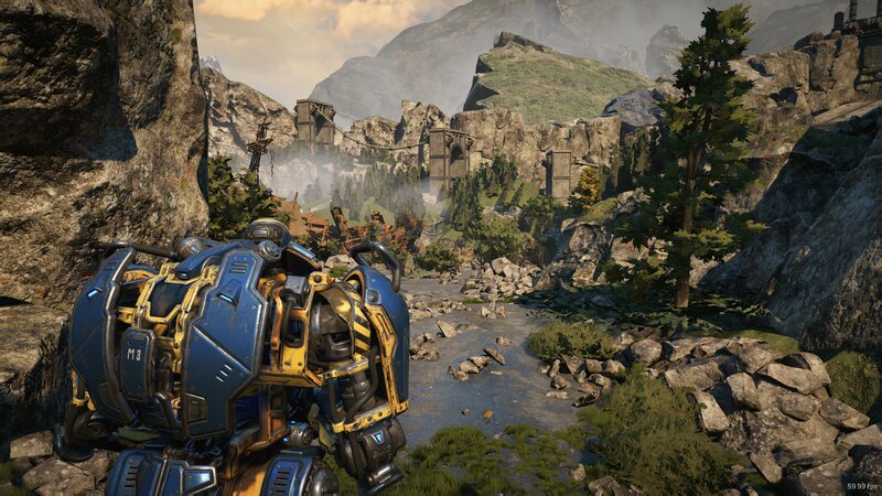 Mech in Rocky Valley