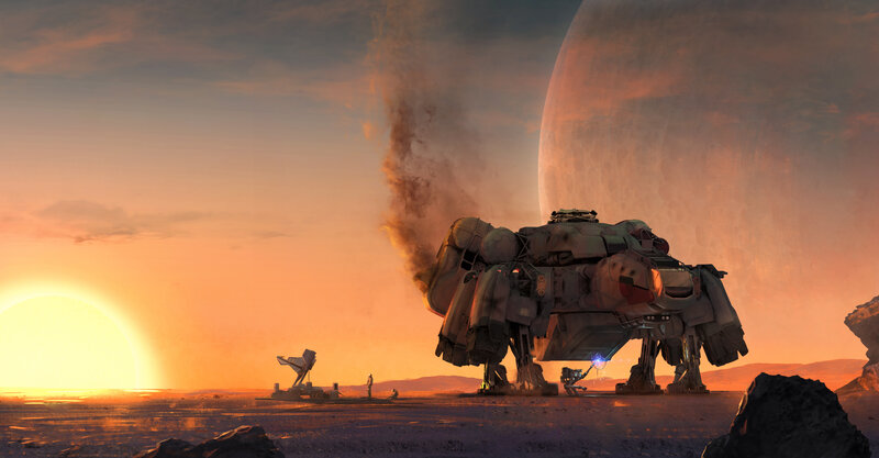 Mech on Alien Planet