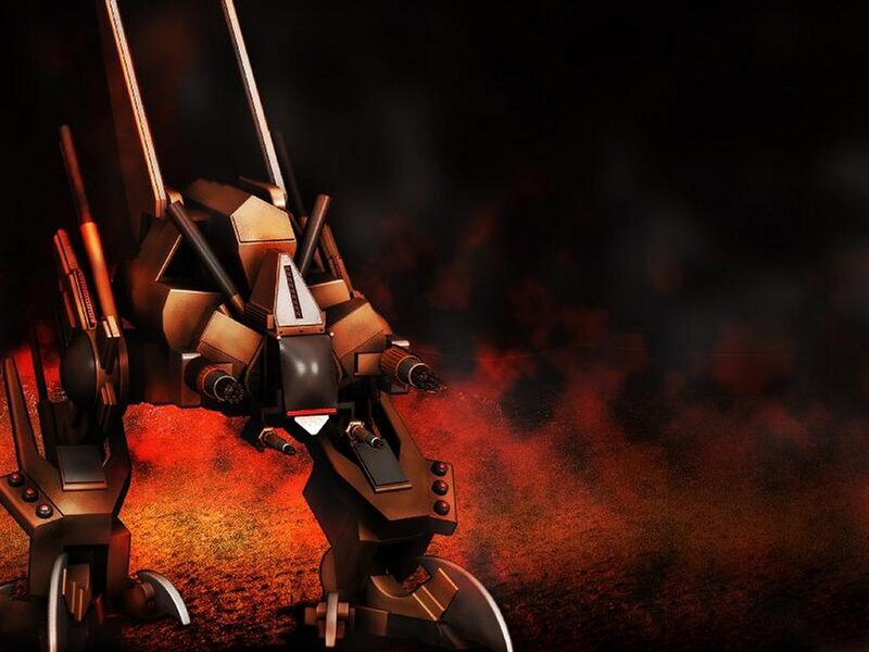 Mech on Red Ground