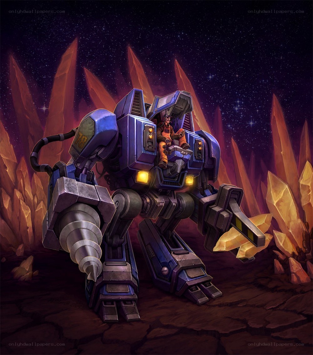 Mech pilot in a crystal cave