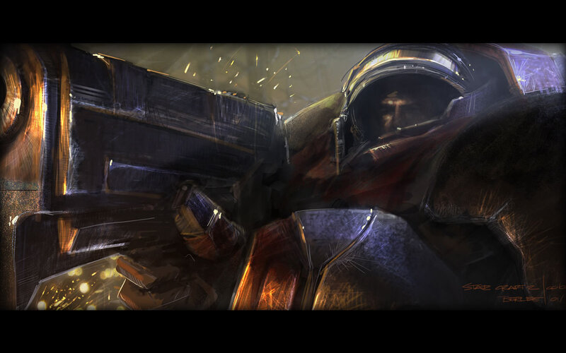 mech pilot in cockpit