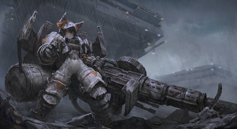Mech Pilot in Rain