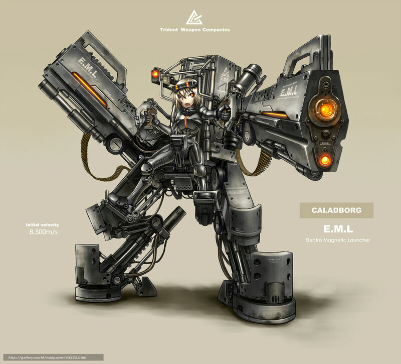 Mech pilot with E.M.L. cannons