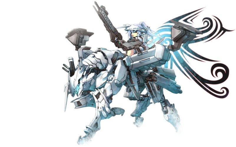 Mech Pilot with Long Hair — White, Dynamic