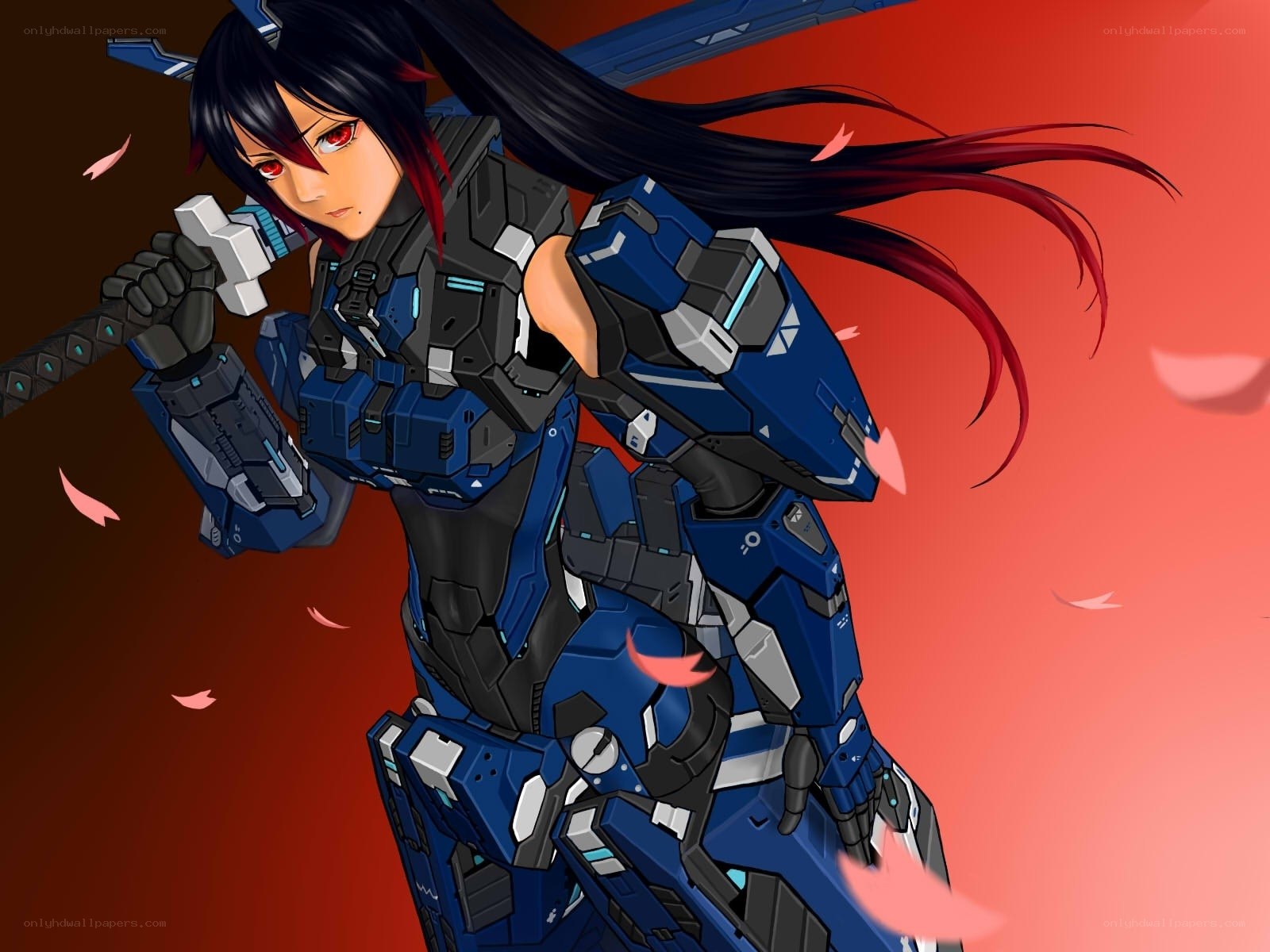 mech pilot with red eyes