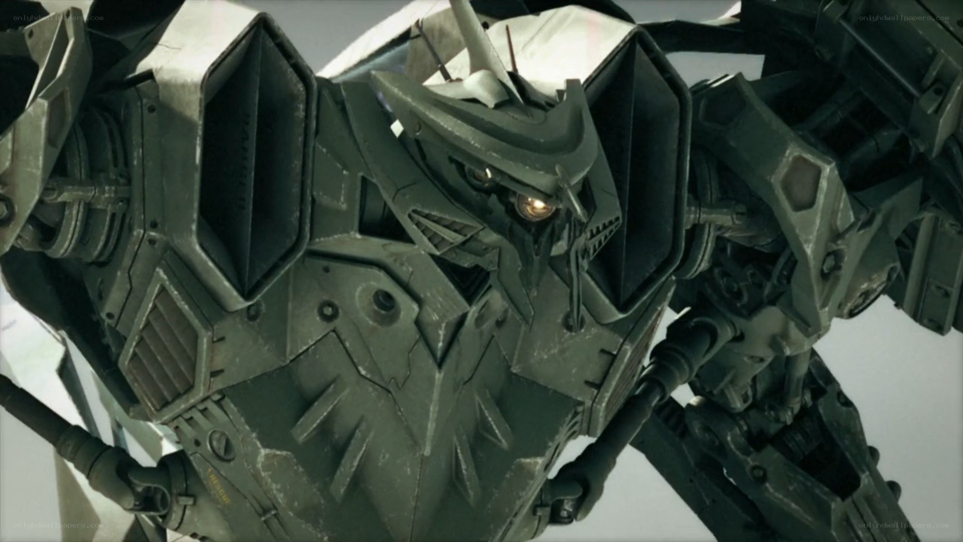 mech robot head close-up