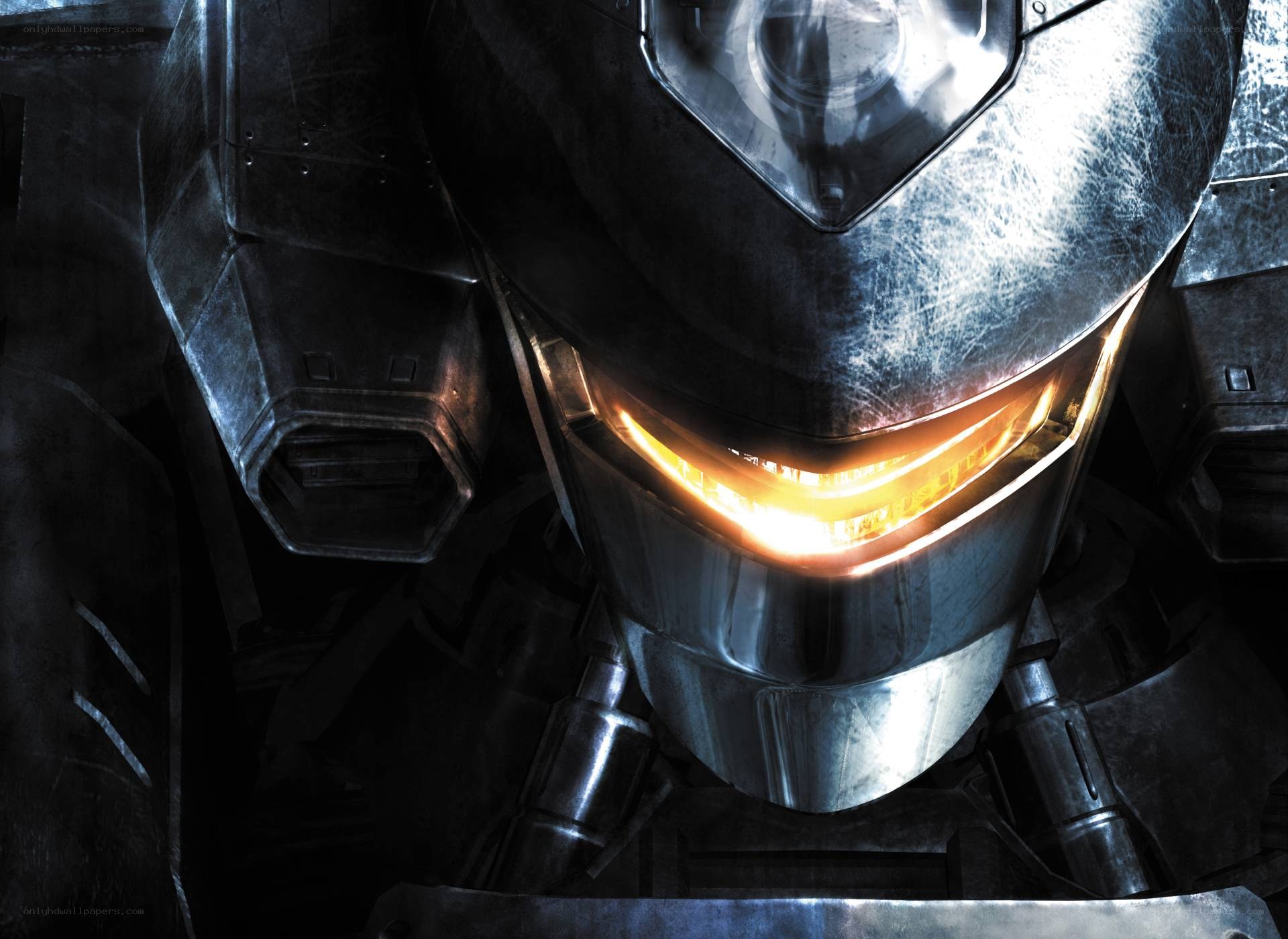 mech robot helmet close-up