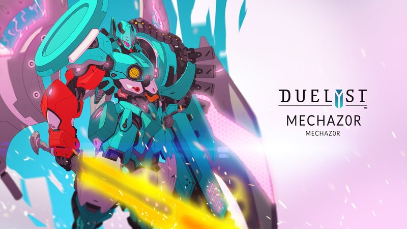Mech Robot in Action — Cyan