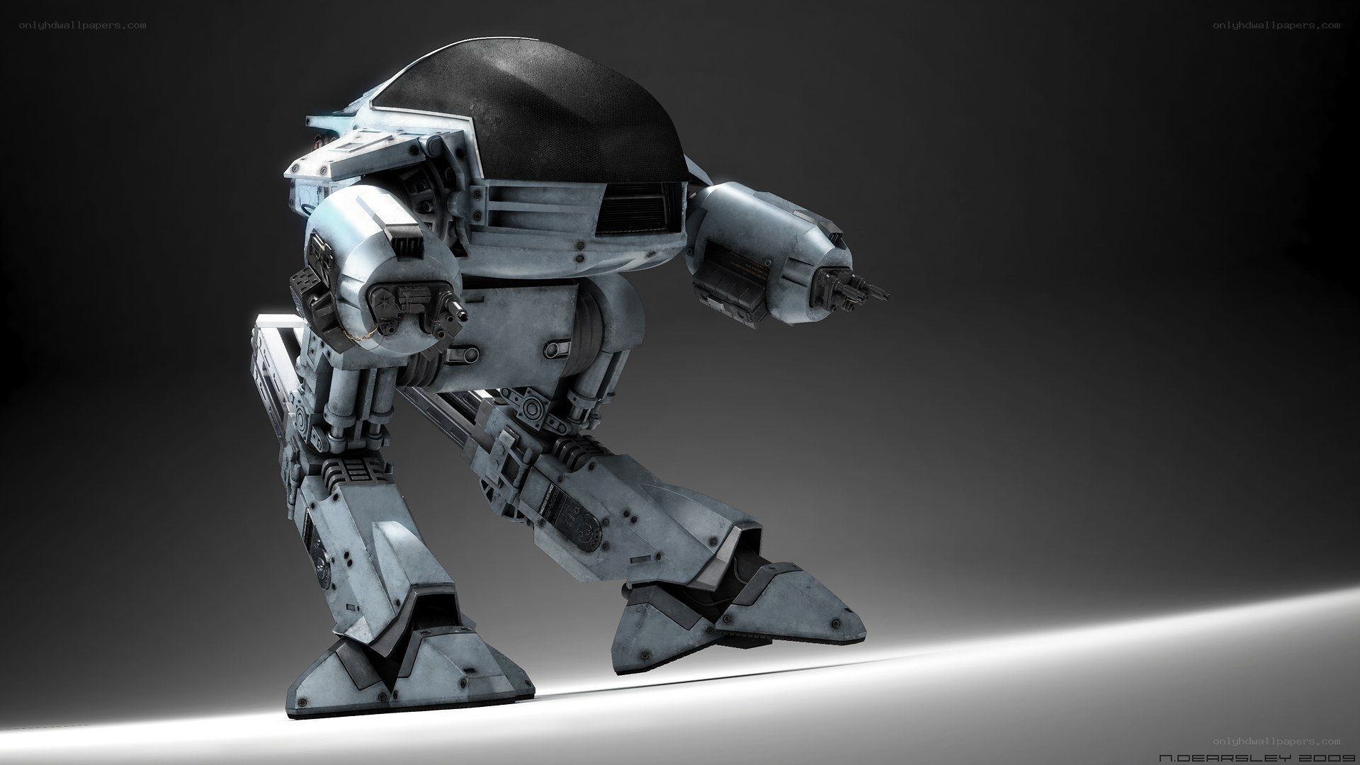 mech robot in combat stance